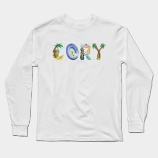 Cory Personalized Beach Art Long Sleeve T-Shirt